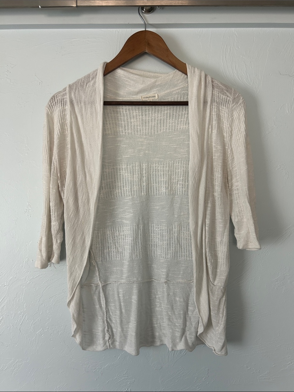 Maurices Open-Front Lightweight Cardigan in Cream